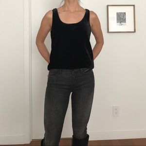 NWT - J. Crew black velvet tank, size 0
